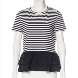 NWOT Kate Spade Stripe Flounce Tee